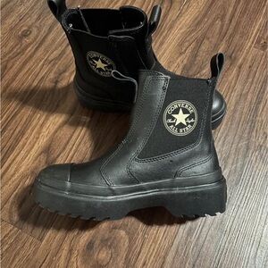 Converse Black Leather Chelsea Lug Boots